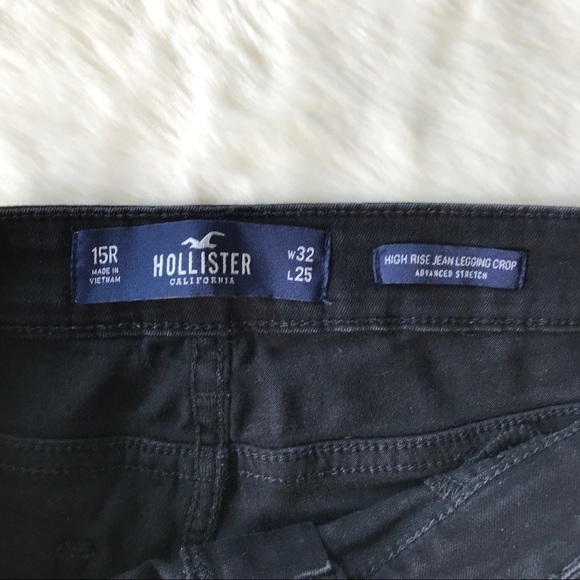 Hollister Black High Rise Legging Crop Jeans 32 - Picture 5 of 7